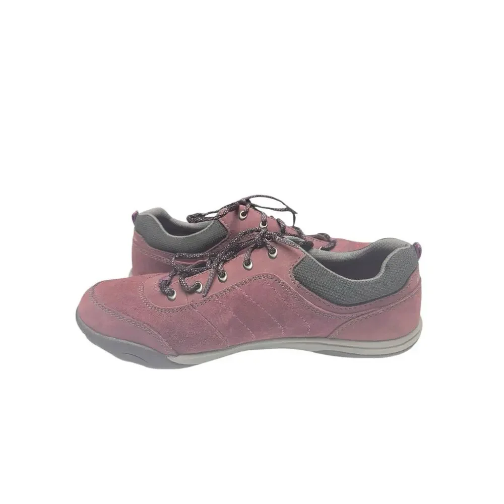Eddie Bauer Hiking Shoes Womens 9 Purple Suede‎ Leather Trail Low Lace Up